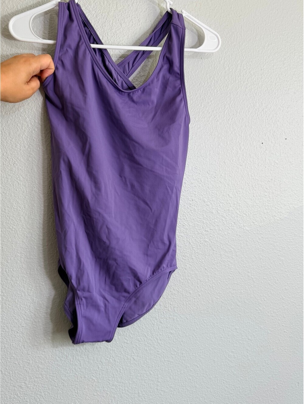 Balera Dance Leotard Criss Cross Cutout Back Purple Adult Small